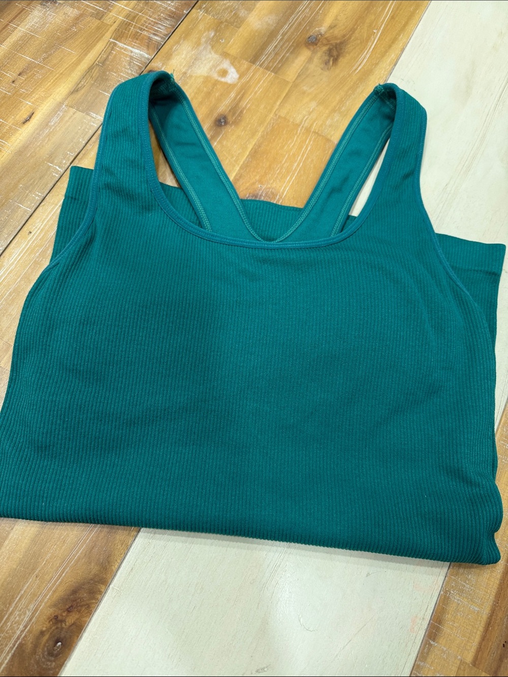 Velocity Teal Ribbed Racerback Tank - Picture 4 of 4